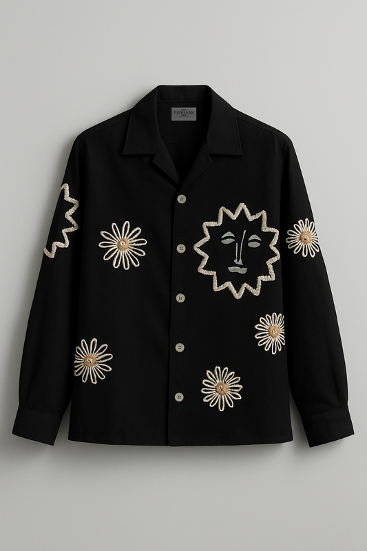 Premium Designer Shirt Cream And Black